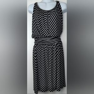 Express black and white striped sleeveless‎ dress size small